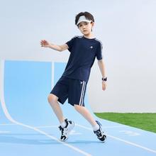 XTEP 特步 夏季儿童套装男童女童休闲运动上衣短裤两件套
