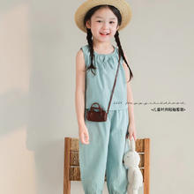 小还美 女童家居服套装 休闲睡衣空调服 蓝色 130cm