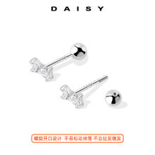 Daisy dream 999纯银蝴蝶结耳钉女精致小巧养耳洞耳环睡觉免摘高级感韩系耳饰