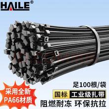 HAILE 海乐 尼龙扎带捆扎绑扎带扎线理线束线带自锁式扎带2.5*100mm 小号黑色100根ZD-10H-100