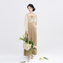 :CHOCOOLATE CHOCOOLATE女装直排扣短袖连衣裙2024夏季新款复古工装2629X