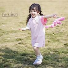 戴维贝拉 女童纯棉连衣裙夏装儿童衣服中大童拼色裙子