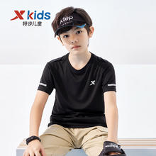 XTEP 特步 男童短袖 黑