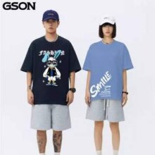 森马集团，GSON 情侣款重磅纯棉印花短袖T恤*2件