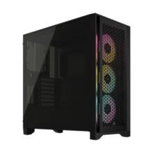 美商海盗船 (USCORSAIR) 4000D RGB AIRFLOW 黑色 钢化玻璃 散热加强 中塔ATX机箱 智能灯效 便捷理线