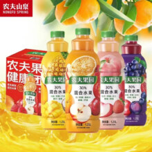 再补侦、临期、plus会员:农夫果园葡萄/苹果/蓝莓/石榴/西梅混合口味1.25L*3件