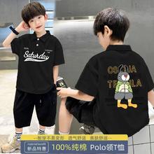 儿童夏季薄款t恤宝宝翻领半袖polo短袖衣服时尚洋气韩版潮款纯棉