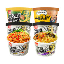 阿宽 土豆泥泥拌面*4盒（豌豆+孜然+鲜椒烧卤+酸菜）