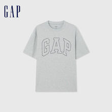 京东百亿补贴：Gap 盖璞 男士撞色logo圆领短袖T恤 544465 灰色 L