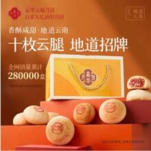 嘉华 精制云腿月饼礼盒 10枚共800g