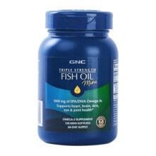 健安喜 GNC   三倍高纯度深海鱼油迷你软胶囊120粒鱼油 2瓶装 欧米伽3Omega-3&DHA 迷你鱼油2瓶装