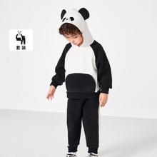巴拉巴拉 儿童套装秋冬摇粒绒两件套