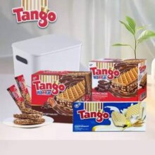 印尼进口，Tango 奥朗探戈 咔咔脆威化饼干160g*2+120g 送收纳箱1个