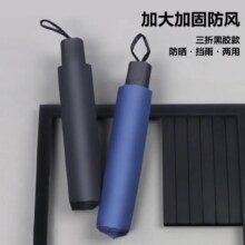 JX 京喜 手动折叠雨伞黑胶伞超大号 8骨黑胶手动晴雨伞B款藏青色