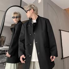 4cm 秋季新款男士宽松简约盘扣立领中山装新中式国风高级感西服外套