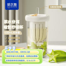 HAERS 哈尔斯 玻璃吸管杯 白色 530ml