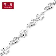 CHOW TAI FOOK 周大福 时尚优雅花瓣花环925银手链AB35629