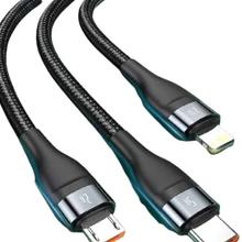 BASEUS 倍思 一拖三数据线5A快充40W1.2米 电线黑