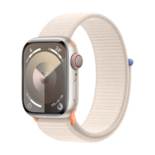 Apple/苹果 Watch Series 9 智能手表GPS+蜂窝款41毫米星光色铝金属表壳星光色回环式表带 MRJG3CH/A