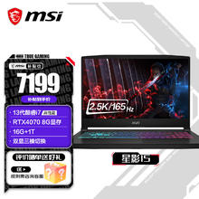 限移动端、京东百亿补贴：MSI 微星 星影15丨17 RTX40系显卡 独显直连游戏本 15.6英寸/i7-13620H/4070/1T