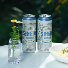 PLUS会员！TSINGTAO 青岛啤酒 全麦白啤11度 德式小麦白啤酒 艾尔啤酒 500mL 12罐