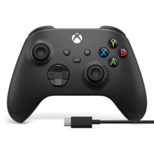 PLUS会员、20点开始：微软Xbox无线游戏手柄 磨砂黑+USB-C线