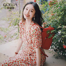GLORIA 歌莉娅 夏季 印花茶歇连衣裙 1C4R4K36A 98D红玫瑰印花（预计4月8日发货） L（预计4月8日发货）