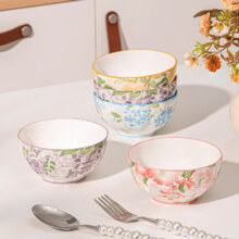 京东百亿补贴：CERAMICS 佩尔森 釉下彩陶瓷 4.5英寸一路生花荷花碗-4色混装