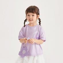 杰里贝比 夏季儿童女童圆领T恤上衣