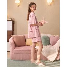 GUKOO 果壳 睡衣女夏棉质舒适亲肤休闲女家居服套装可外穿