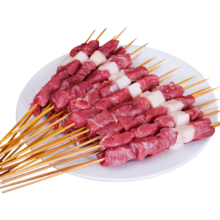 plus会员:伊聚德 宁夏盐池滩羊肉 原切羔羊肉串260g(4瘦1肥) 生鲜 清真食品