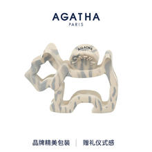 AGATHA 豹纹小狗发夹头饰 白蓝大发夹