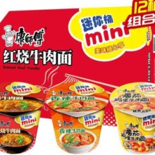 plus会员:康师傅方便面泡面 迷你桶红烧香辣番茄杯桶面 3口味12杯整箱装 口味随机