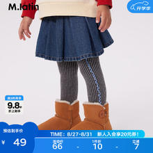 M.Latin 马·拉丁 马拉丁童装儿童袜子23年冬装新款女大童趣味卷边舒适易搭连裤袜 中杂灰 150cm
