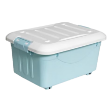 微信小程序：惠寻 收纳箱家用衣物整理箱 带轱辘60L 蓝色1个 (535*415*300mm)