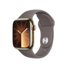 百亿补贴：Apple 苹果 Watch Series 9 智能手表蜂窝款41毫米金色不锈钢表壳陶土色运动型表带S/M MRJW3CH/A