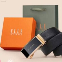七夕好礼，ELLE HOMME 男士头层牛皮真皮自动扣皮带 902062