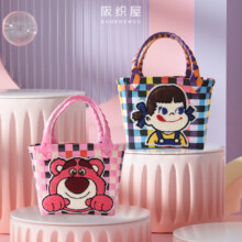 BANDGEWOO 阪织屋 草莓熊夏季编织篮卡通动漫手提包