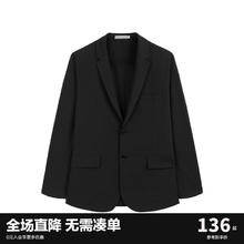 PEACEBIRD 太平鸟 男装 秋季西装便服时尚西服B1BBC1402 黑色 S