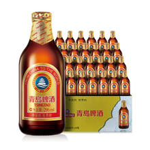 TSINGTAO 青岛啤酒 金质小棕金 低温酿造 296ml*24瓶 整箱装 中秋节送礼