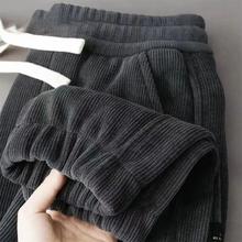 秋冬季新款灯芯绒裤子男女同款百搭束脚裤ins潮流宽松加绒卫裤