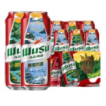 需换购：乌苏啤酒 大红乌苏 烈性小麦啤酒礼盒便携装 风景罐 500mL*6罐
