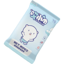 宠物湿巾  婴儿可用湿巾便携手口迷你随身小包 小熊10片装 -1包