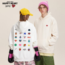 CHARLES JANG'S HAPPY HEART 查尔斯桃心 趣味卡通满印连帽卫衣