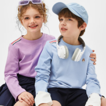 Hush Puppies 暇步士2024春季男女童经典系列长袖圆领衫