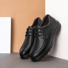 plus会员:奥康官方男鞋   新品商务休闲日常皮鞋舒适平底系带简约时尚男士单鞋 黑色+凑单品