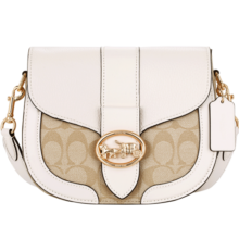 蔻驰（COACH）奢侈品女士时尚马鞍包单肩斜挎包PVC配皮C2806 品牌授权直供