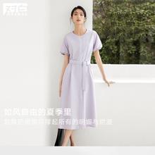 DUIBAI 对白 糖果色减龄泡泡袖连衣裙 EDQ014X