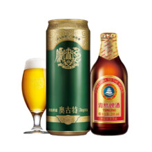 TSINGTAO 青岛啤酒 小棕金296ml*24瓶+奥古特500ml*18听+全麦白啤330ml*12罐（含赠到手共54罐）