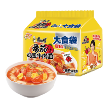 plus、概率券：康师傅  大食袋番茄鸡蛋牛肉面五连包162g*5
